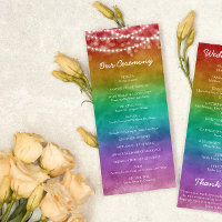 Rainbow Ombre String Lights Detalhes Gay Casamento