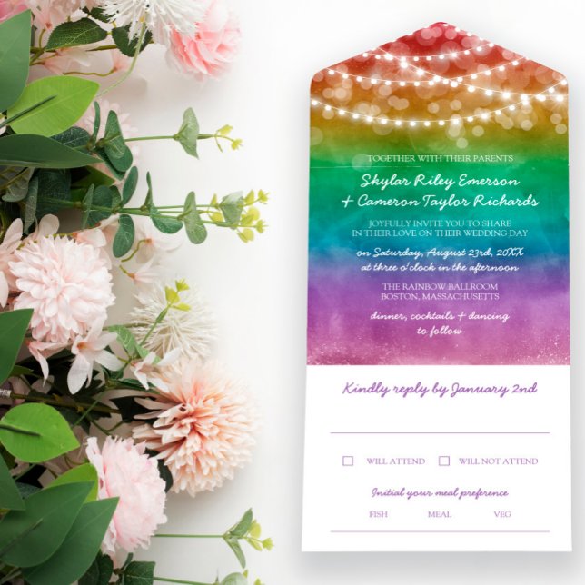 Rainbow Ombre String Luzes Gay Casamento (Criador carregado)