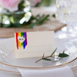 Rainbow Paint Enrola Iniciais do Coração Gay Casam
