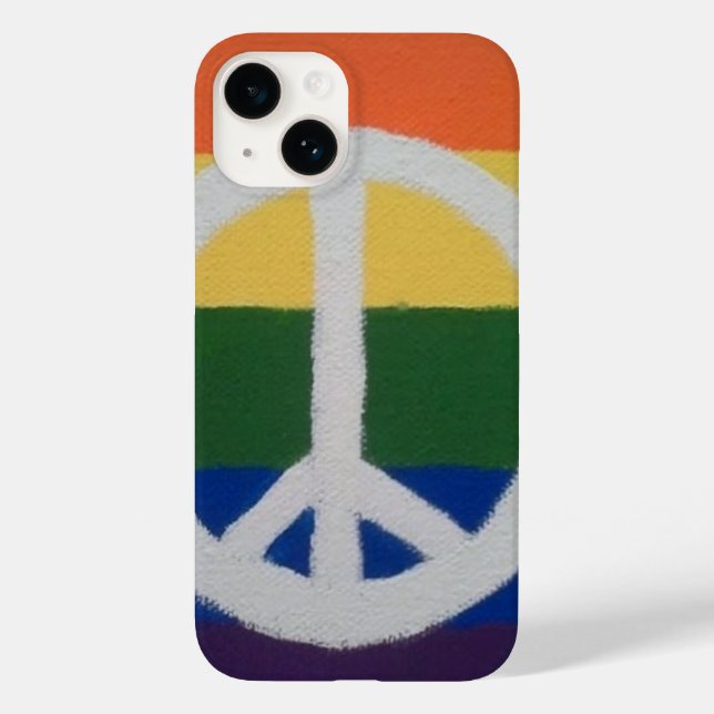 Rainbow Peace Sign Case para Apple ou Samsung (Verso)