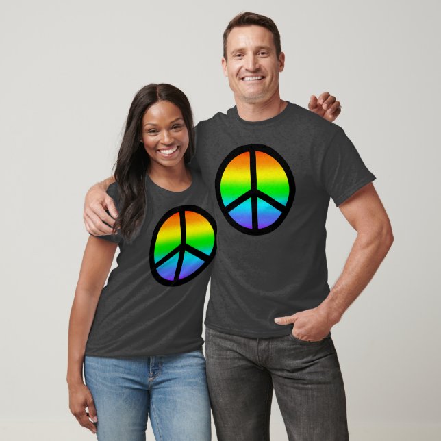 Rainbow Peace Sinal T-Shirt (Unissex)