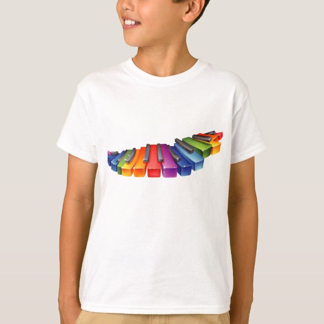 Rainbow Piano Keys T-Shirt (Frente)