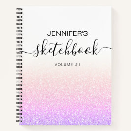 Rainbow Pink Glitter Girly Ombre Nome do Sketchboo