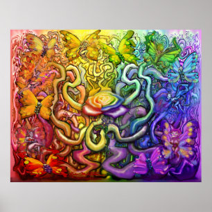 Rainbow Pixies Magic Poster