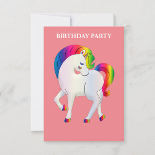 "RAINBOW PONY" CONVITES DE ANIVERSÁRIO PERSONALIZA