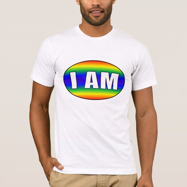 Rainbow Pride I AM Oval T-Shirt (Frente)