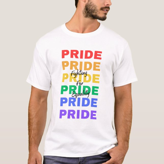 Rainbow Pride LGBTQ Luta pela Igualdade T-Shirt (Frente)