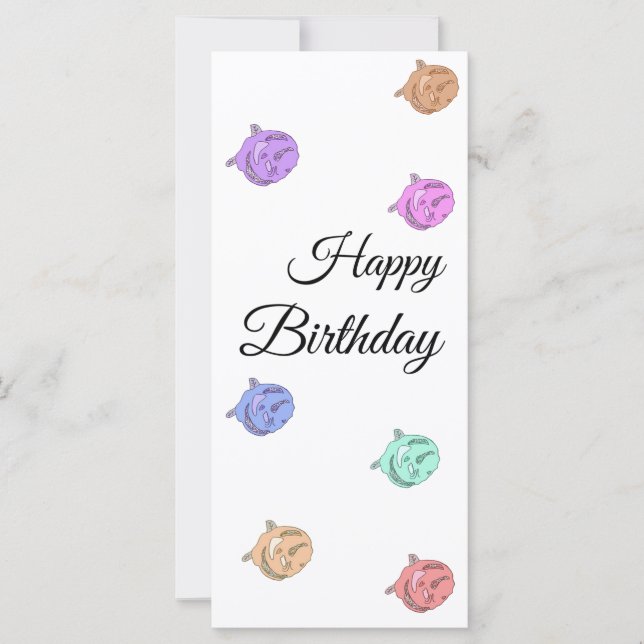 Rainbow Roses Happy Birthday Flat Card (Frente)