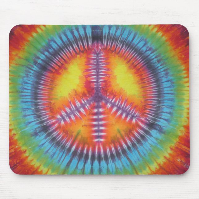 Rainbow Sinal de Paz Tie Dye Mouse Pad (Frente)