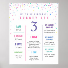 Rainbow Sprinkles poster de terceiro aniversário