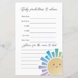 Rainbow Sunshine Chá de fraldas Jogo de Adivinhaçã