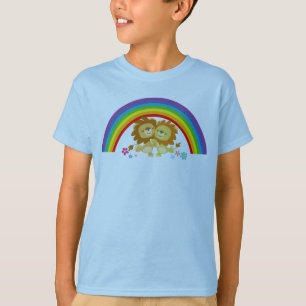 Rainbow Tango-Cute Cartoon Lions Crianças T-Shirt
