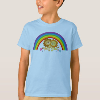 Rainbow Tango-Cute Cartoon Lions Crianças T-Shirt
