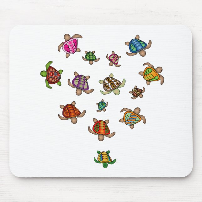 Rainbow Turtle Heart Mousepad (Frente)