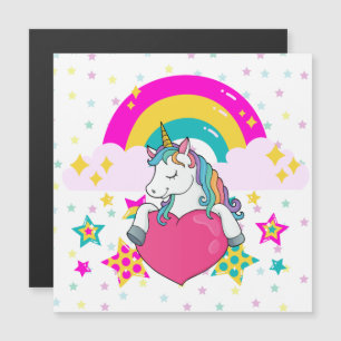 Rainbow Unicorn com Cartão Magnético Stars