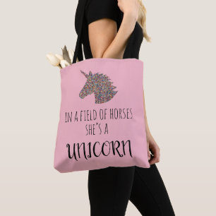 Rainbow Unicorn Ela é um Unicorn Tote Bag