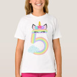 Rainbow Unicorn Quinta Camisa de Aniversário<br><div class="desc">Rainbow Unicorn Quinta Camisa de Aniversário</div>