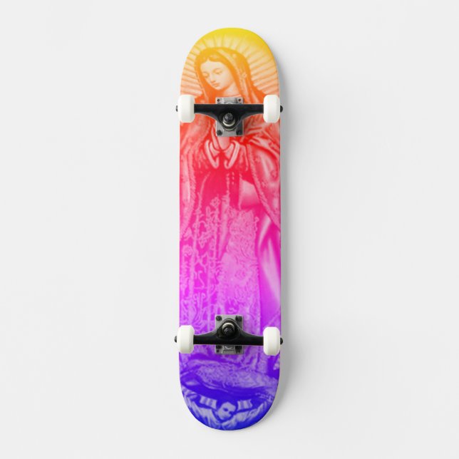 Rainbow Virgem Mary Skateboard Deck (Frente)