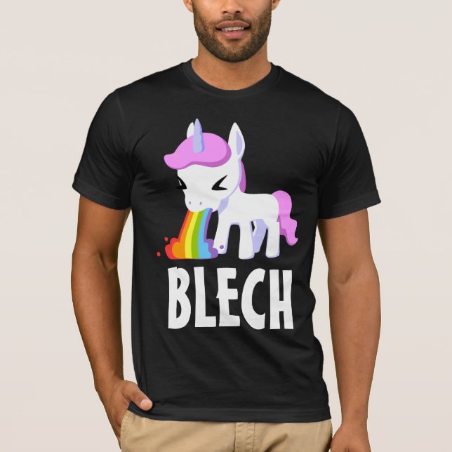 RAINBOW VOMIT UNICORN FUNNY Dark T-Shirt (Frente)