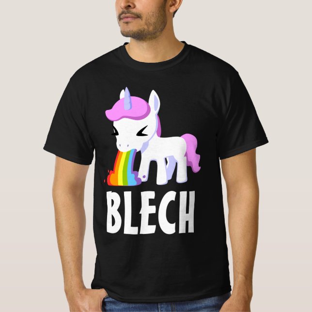 RAINBOW VOMIT UNICORN FUNNY Dark T-Shirts (Frente)