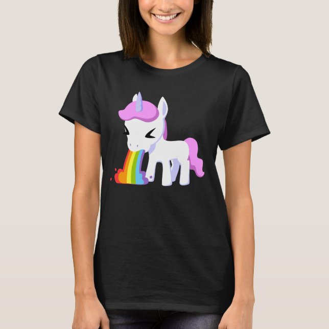 RAINBOW VOMIT UNICORN T-SHIRTS (Frente)