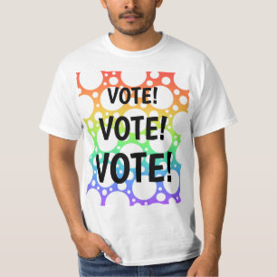 Rainbow VOTE VOTE VOTAÇÃO T-Shirt masculina