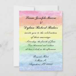 "Rainbow Watercolor" Convites De Casamento