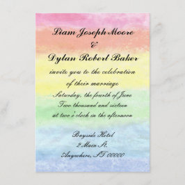 "Rainbow Watercolor" Convites De Casamento
