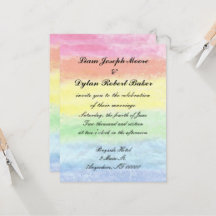 "Rainbow Watercolor" Convites De Casamento