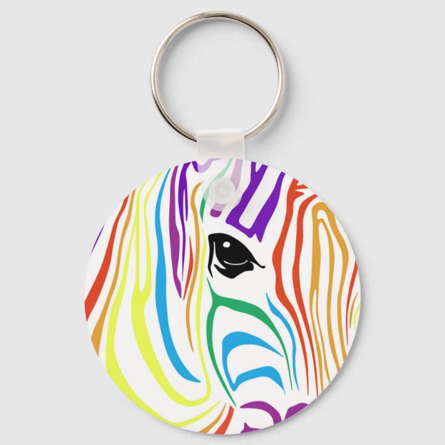 Rainbow Zebra Chaveiro (Frente)