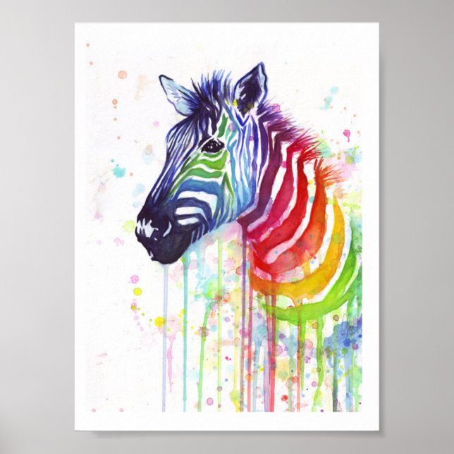 Rainbow Zebra Poster (Frente)