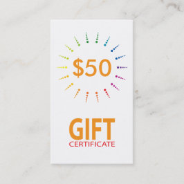 rainbowBurst do certificado de presente