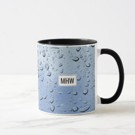 "Raindrops" canecas de monograma personalizadas