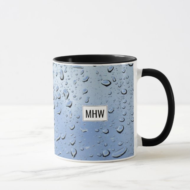 "Raindrops" canecas de monograma personalizadas (Direita)