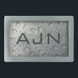 Raindrops Monograma Belt Buckle<br><div class="desc">Personalize esta fivela de cinto monograma alterando as iniciais de acordo com as suas necessidades. O design é da arte original.</div>
