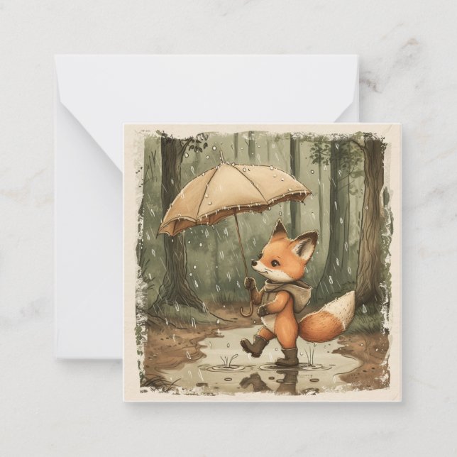 Raindrops & Rainbows: Cartões Fox para Corações Fe (Frente)
