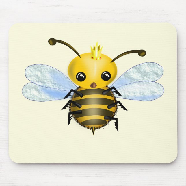 Rainha Abelha Mouse Pad - Seu Texto - Cor (Frente)