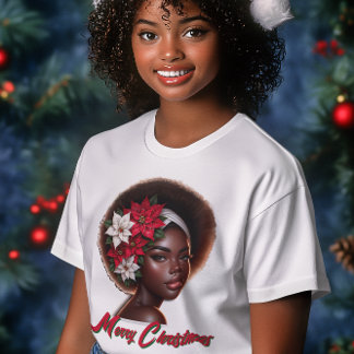 Rainha Afro-Americana Com Camisa De Poinsettias