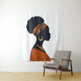 Rainha Afrohemiana Tapeçaria Mural Radiante