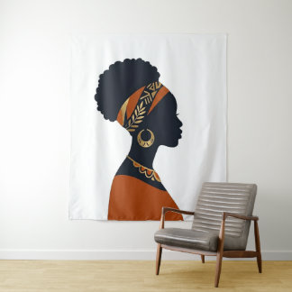 Rainha Afrohemiana Tapeçaria Mural Radiante