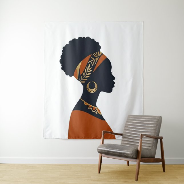 Rainha Afrohemiana Tapeçaria Mural Radiante (In Situ)