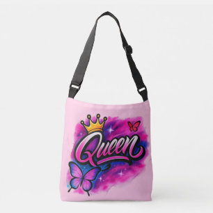 Rainha Airpush Grafite Coroa e Borboleta Tote Bag