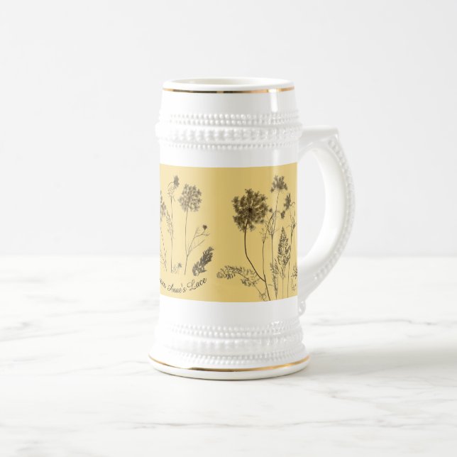 Rainha Anne's Lace em uma Caneca de cerveja (Frente Esquerda)