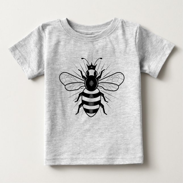 Rainha Bee Bee Top T-shirt / Cinza (Frente)