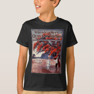 Rainha da camiseta escura das crianças de maio
