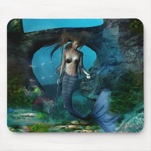 Rainha da sereia - sob o mar Mousepad (Frente)