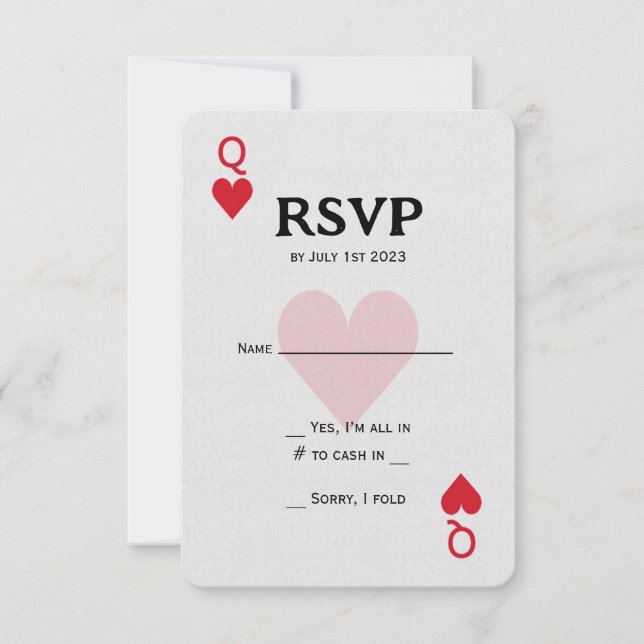 Rainha de Copas de Las Vegas Jogando RSVP (Frente)