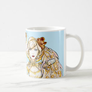 Rainha de Steampunk e caneca do pavão