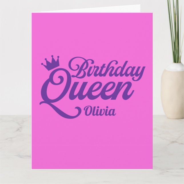 Rainha do Aniversário Cartão em Branco (Frente)