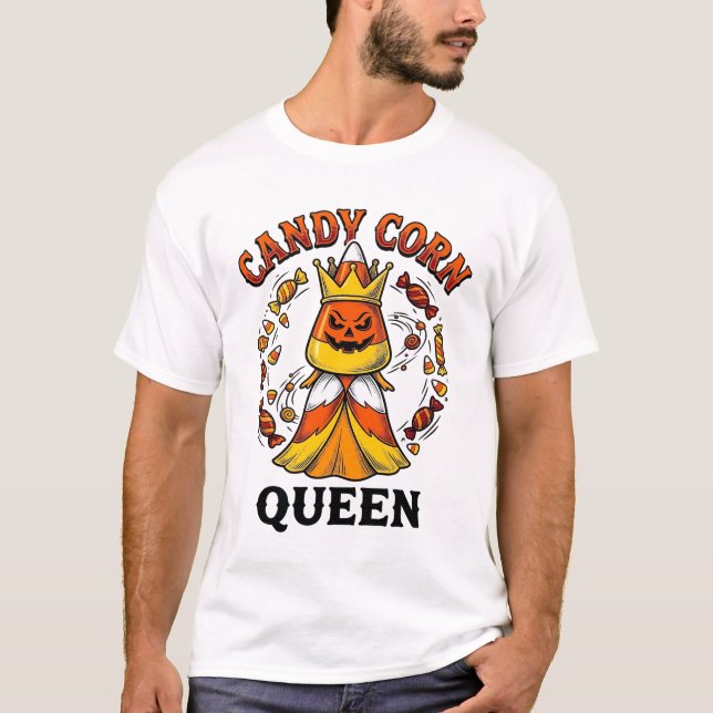 Rainha do Candy Corn Camisa Vintage de Doces de Ha (Frente)